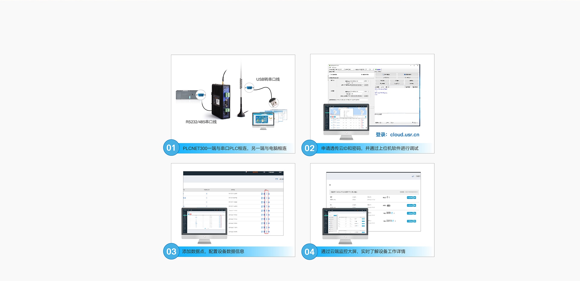 单串口工业PLC云网关操作简单，使用方方便